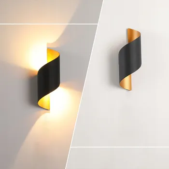 Nástěnné svítidlo LED interiérové nástěnné svítidlo, černé Nástěnné svítidlo venkovní i vnitřní 10W