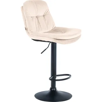 Barová židle LRCZ Sametová barová židle Laurel Barva: hnědá, Materiál rámu: Kov matně bílý