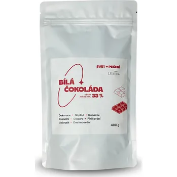 Čokoláda Svět pečení Čokoláda bílá LUBECA 33 % - 400 g
