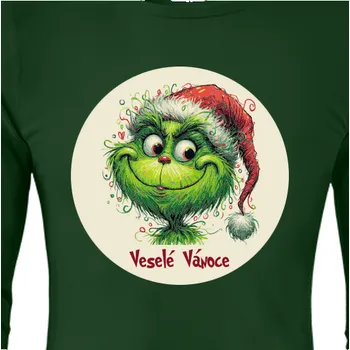 Pánské tričko Triko s dlouhým rukávem Vánoce | Vánoční tričko Grinch s dlouhým rukávem Veselé Vánoce