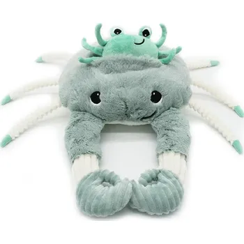 plyšák PTIPOTOS Plyšový krab Cassecou mátový - máma s miminkem