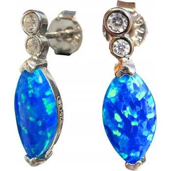 Náušnice Stříbrné náušnice s opálem na puzetku