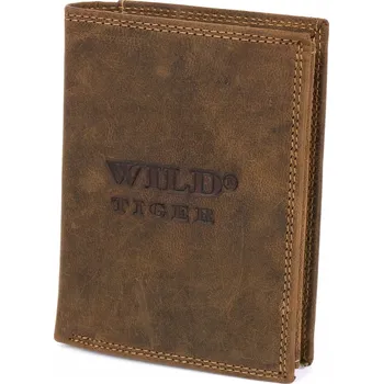 Peněženka Wild Tiger peněženka z pravé kůže hnědá - muž