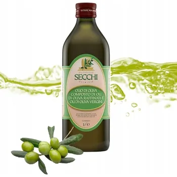 Rostlinný olej Olio di Oliva Secchi Italský olivový olej v tmavé skleněné láhvi 1L