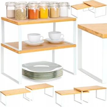 police Kuchyňská police na koření, organizér do kuchyně, 2 ks police na pracovní desku, regál