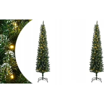 Vánoční stromek 120 cm, Umělá, 150 LED světel, úzký vánoční stromek
