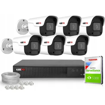 IP kamera Sada IP monitoringu KEEYO 6x LV-V-IP4M25TF-B 4 Mpx PoE IR 25m Audio AI