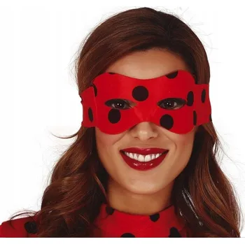 Karnevalová maska Maska na oči (benátská) Guirca MASKA BERUŠKA MIRACULOUS látková zvířátka červená