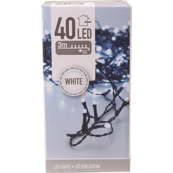 Vánoce Venkovní osvětlení/vnitřní světýlka 40 LED 3m bílá studená