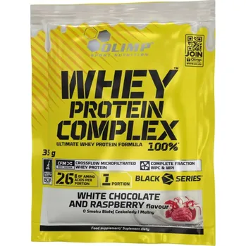 Protein Olimp Whey Protein Complex 35g bílá čokoláda s malinou, WPC koncentrát