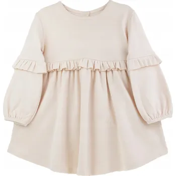 Dívčí šaty Dívčí šaty s dlouhým rukávem, světle béžová Nicol, vel.