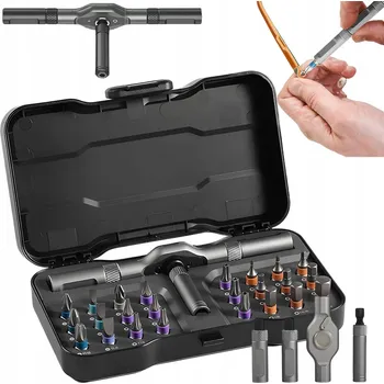 Bit SADA BITŮ šroubováků MAGNETICKÝCH KONCOVEK 24 KS S RAČNOU klíč