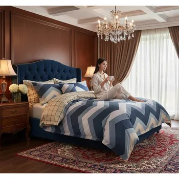 Povlečení Sada povlečení na přikrývku Vincent Chevron, 100% bavlna, 3 díly, velikost King, do ložnice, 220 x 200 cm