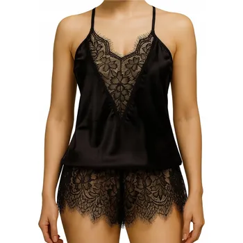 Dámské pyžamo EModne dámské pyžamo polyester černé univerzální velikosti