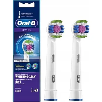 Péče o chrup Náhradní Hlavice k zubním kartáčkům Oral-B 2 ks 3D white Clean Maximiser hlavice