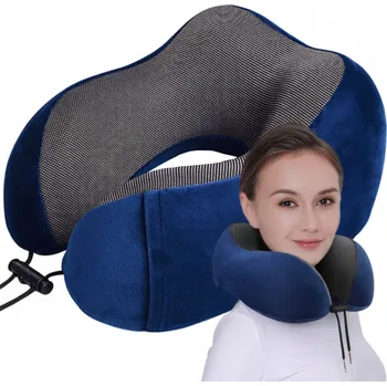 Polštář Polštář typu rogal RETOO, velurová paměťová pěna, černý