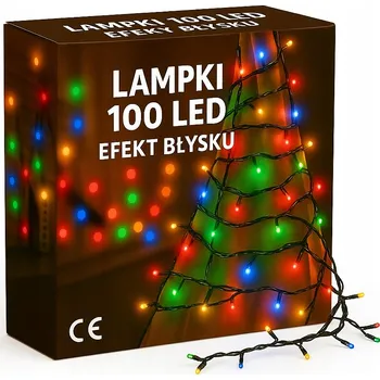 Vánoční dekorace VÁNOČNÍ OSVĚTLENÍ NA STROMEČEK 100 LED venkovní 230V 8,5m BARVA vánoční EFEKT BLIKÁNÍ