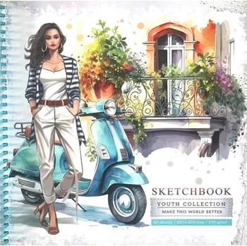 Skicák 200x200 mm / 40 listů hladký - Kobieta FRESH