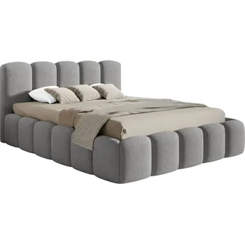 Postel Postel s kovovým roštem a úložným prostorem, 200x200, šedá, CLAUDIA