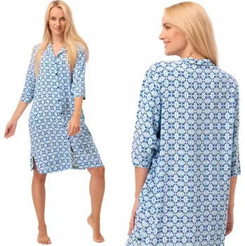 Dámská košile Viskózová 3/4 Košile Key Lnd 721 B25, velikost S-XL, na knoflíky, velikost M, modrá