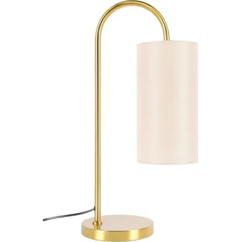 Lampička ACA Lighting stolní lampa ZORAN mosazný kov béžové textilní stínítko 1xE27 MT240718