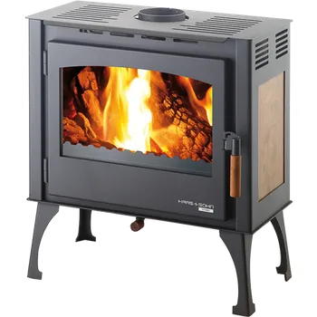 Krbová kamna FORESTA, barva černá, dlažba dekor dřevo