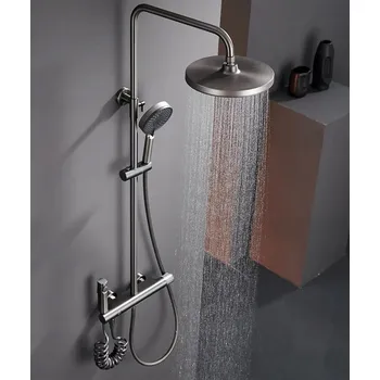 Vodovodní baterie Dvouuchytová nástěnná vanová a sprchová baterie Gosk Soul, šedá