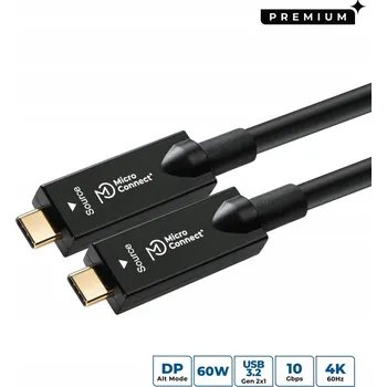 Datový kabel Kabel Microconnect USB typ C - USB typ C 10 m černý