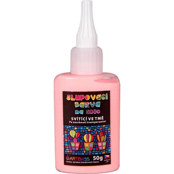 Speciální výtvarná barva Barva na sklo svítící ve tmě - červená, 50 g