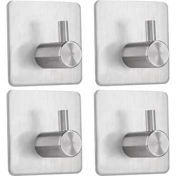 Věšák Háček Gockowiak nerezová ocel šedý, k nalepení, 4 ks