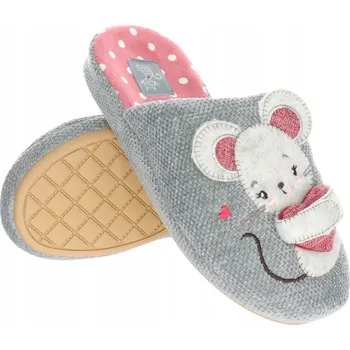 Dámská obuv AMERICAN CLUB SL10 KRÁSNÉ BAREVNÉ PANTOFLE PANTOFLE MYŠKY DÁMSKÉ ŠEDÉ 38