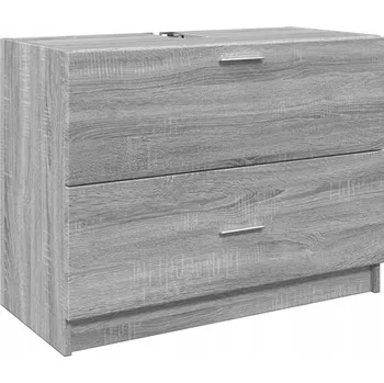 Koupelnový nábytek Skříňka pod umyvadlo, šedý dub sonoma, 78x37x59 cm