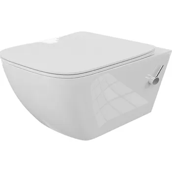 Klozet LAVITA Závěsná WC mísa PARANA flangless s funkcí bidetu s duroplastovým sedátkem bílá