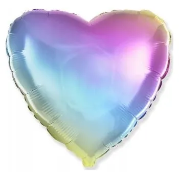 Balónek Srdce Gradient Duhové 18" - 45 cm Flexmetal /BALENÍ