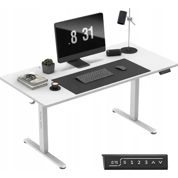 Elektrický psací stůl nastavitelný 160 x 80 cm Mark Adler Leader 7.6 White