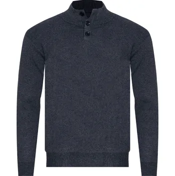 Pánský svetr PÁNSKÝ SVETR ROLÁK - S8212 GRANATOWY bavlněný klasický zimní teplý