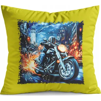 Polštář POLŠTÁŘ ŽLUTÝ DÁREK – MOTOCYKLOVÝ MOTOCYKL