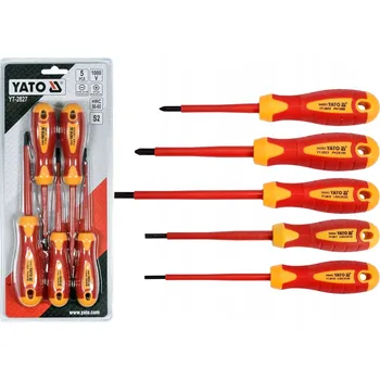 Šroubovák IZOLOVANÉ ŠROUBOVÁKY 1000V PRO SADA 5 KUSŮ PLOCHÉ A KŘÍŽOVÉ YT-2827