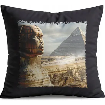 Polštář POLŠTÁŘ ČERNÝ DÁREK - EGYPT SFINX PAMÁTKA VÝHLEDY KRÁSNÉ