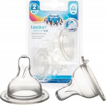 Dudlík Canpol pro široké lahve EasyStart, střední průtok 6m+, 2 ks