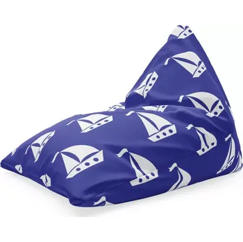 Sedací pytel Sablio Sedací vak Triangl Bílé lodě: 120 x 100 x 100 cm
