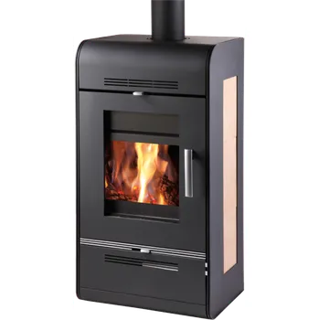Krbová kamna ANDRUS s výměníkem, černá, béžová dl., madlo ALU
