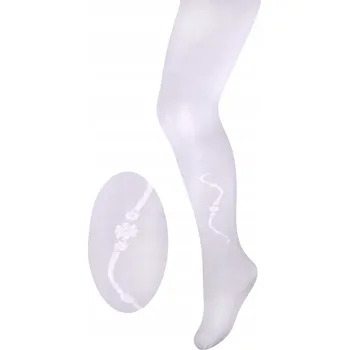 Dívčí punčocháče tenké bílé Milusie, vel. 140/146