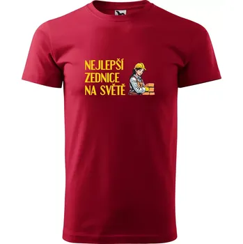 Sablio Tričko s potiskem Nejlepší zednice na světě - červené 5XL
