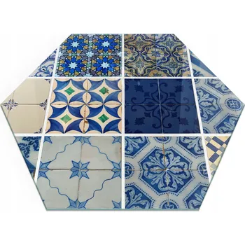 Obraz Ochranná krbová podložka pod Kamna Koza Vzory dlaždic h40 cm