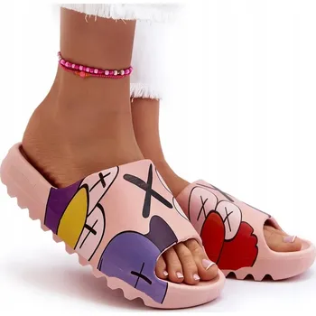 Dámské pantofle Růžové S Potiskem Gumové Pantofle vel. 38