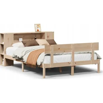 Postel Borovicová postel s regálem, rozměry 230,5 x 156 x 82 cm, neošetřená