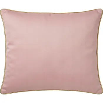Povlečení POVLEČENÍ NA POLŠTÁŘ BAVLNA SATÉN QUEEN RŮŽOVÉ SE ZLATÝM OZDOBNÝM LEMEM 50x60 cm