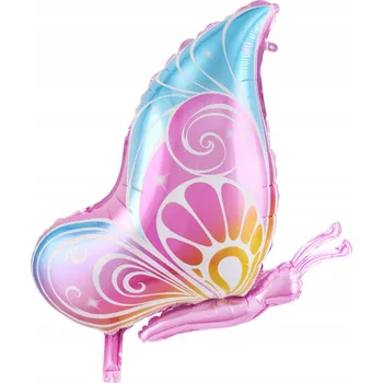 Balónek Velký fóliový balónek MOTÝL v pastelových barvách - KŘÍDLA