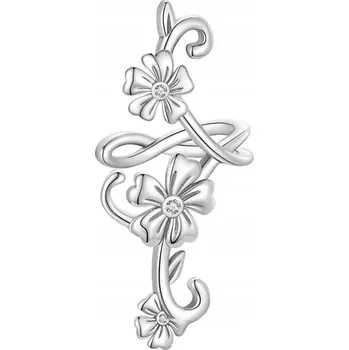 Náušnice Náušnice na ucho Trusky – květiny se zirkony, stříbrná